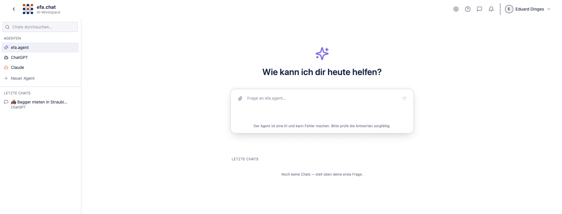 efa.chat — KI-Arbeitsplatz im efa.one Workspace